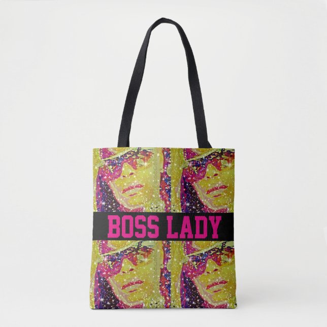 Boss Lady Sparkle Tote Bag (Front)