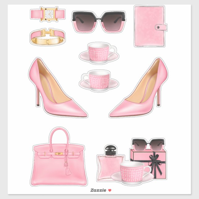 Boss Lady Sticker Decals Pink Bossy Decal Sticker (Sheet)