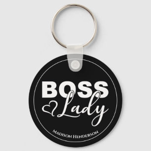 Boss Lady With Heart Personalised Keychain