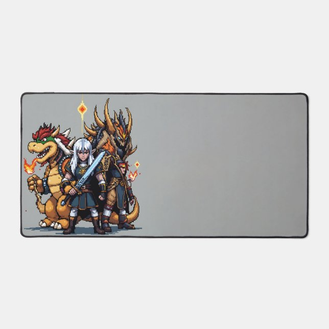 Boss Legends Retro Pixel Art Desk Mat (Front)
