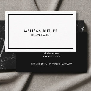 Boss Luxury Minimalist Professional Black White Business Card