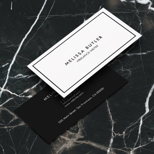 Boss Luxury Minimalist Professional Black White Business Card