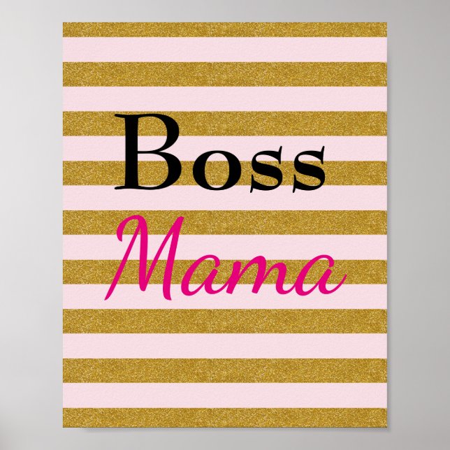 Boss Mama Striped Poster (Front)