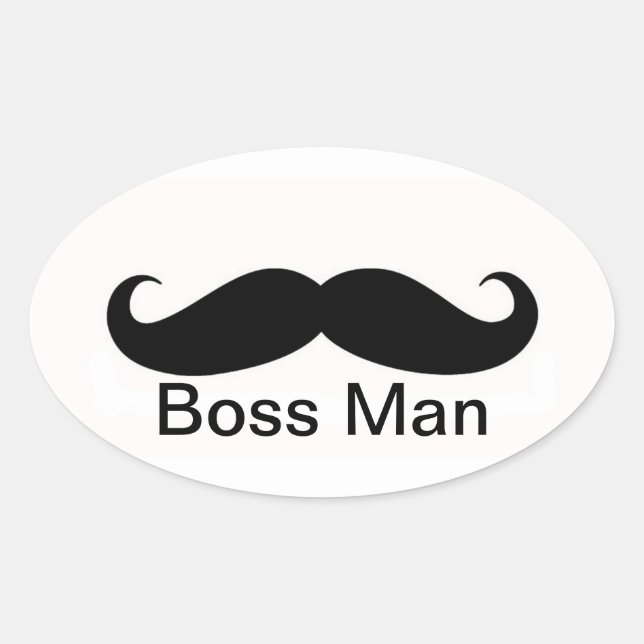 Boss Man Oval Sticker (Front)