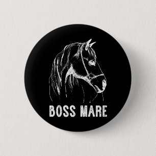 Boss Mare Horseback Riding Equestrians Men Horse W 6 Cm Round Badge