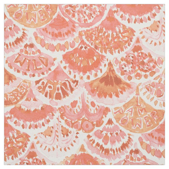 BOSS MERMAID Empowerment Coral Fish Scale Scallop Fabric (Swatch)