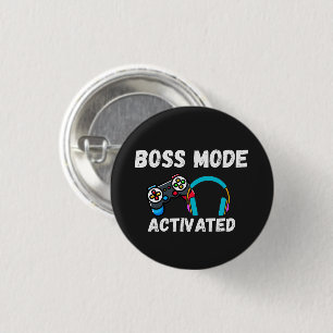 Boss Mode Activated Gamer  3 Cm Round Badge