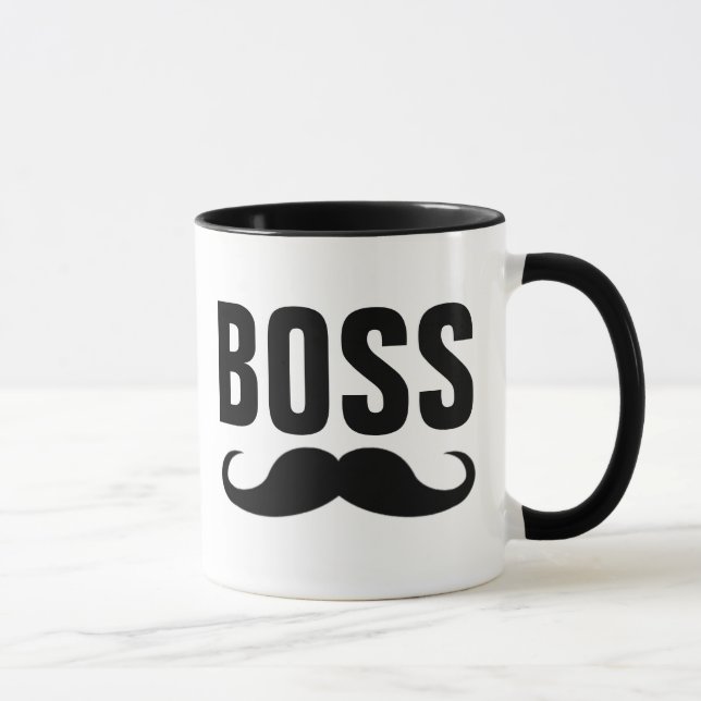 BOSS MUSTACHE COFFEE MUG FOR HIM (Right)
