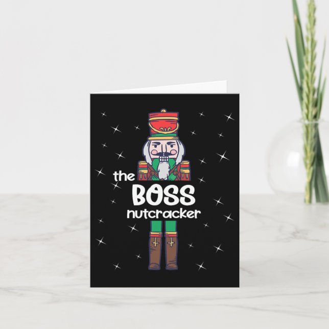 Boss Nutcracker Family Matching Funny Pajama  Card (Front)