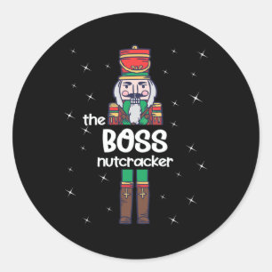 Boss Nutcracker Family Matching Funny Pajama Classic Round Sticker