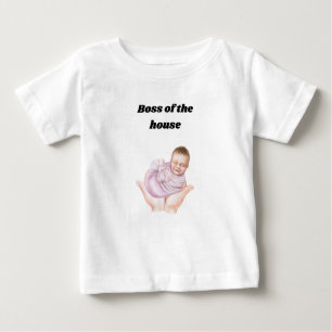 👑 Boss of the House – Funny Baby T-Shirt