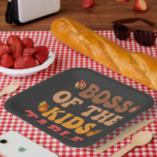 Boss Of the Kids Table Funny Thanksgiving Turkey Paper Plate