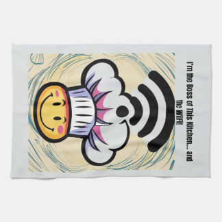 Boss of the Kitchen & WiFi Funny Kitchen Towel