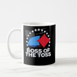 Boss Of The Toss American Flag Men Funny Cornhole Coffee Mug