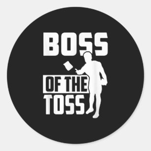 Boss Of The Toss Cornhole Player Classic Round Sticker