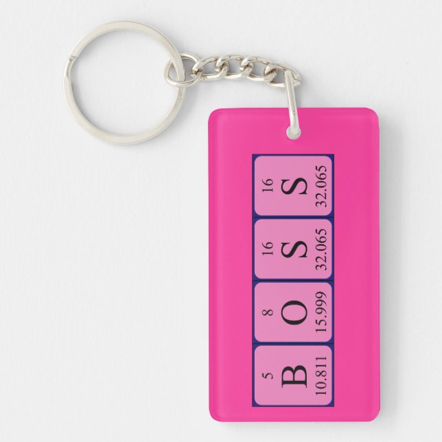 Boss periodic table name keyring (Front)