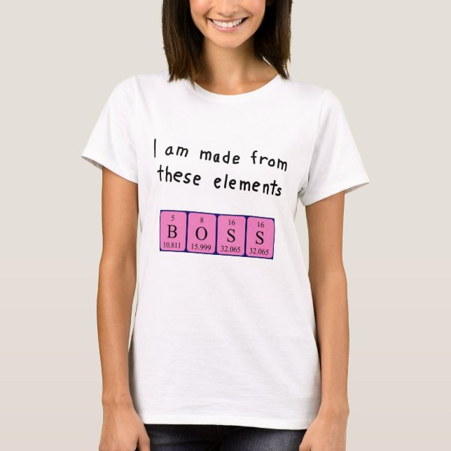 Boss periodic table name shirt (Front)