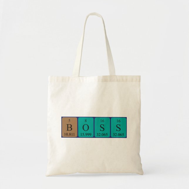 Boss periodic table name tote bag (Front)