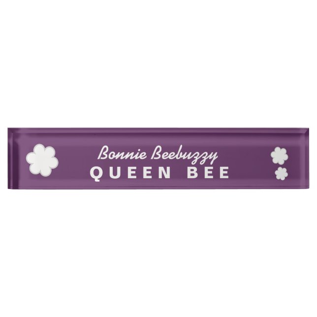 Boss QUEEN BEE Purple with White Flowers V06 Nameplate (Front)