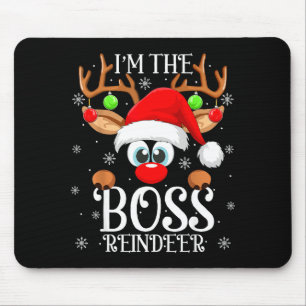 Boss Reindeer Christmas Family Matching Group Funn Mouse Pad