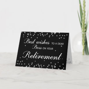 Boss, Retirement Congratulations Black with Silver Card
