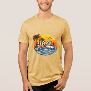 Boss Retro Sunset Design Tri-Blend Shirt