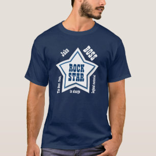 BOSS Rock Star Custom Name Sentiment E05 NAVY BLUE T-Shirt