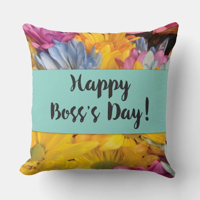 Boss’s Day Thanks Gerbera Daisies Cushion (Front)