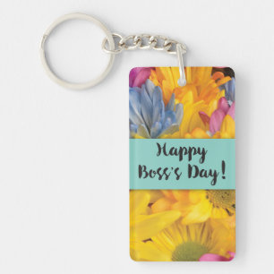 Boss’s Day Thanks Gerbera Daisies Key Ring