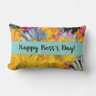 Boss’s Day Thanks Gerbera Daisies Lumbar Cushion