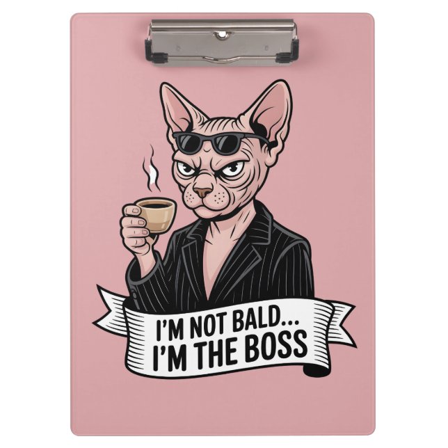 Boss Sphynx Cat Coffee Artwork Clipboard (Front)