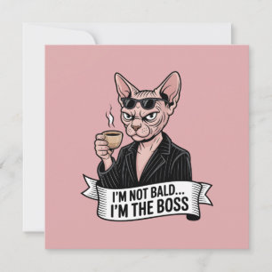 Boss Sphynx Cat Coffee Artwork Holiday Card