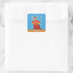 Boss Superhero on Father's Day Square Sticker
