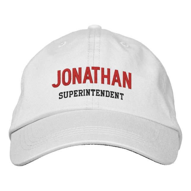 BOSS Synonym SUPERINTENDENT Custom Name V14K Embroidered Hat (Front)