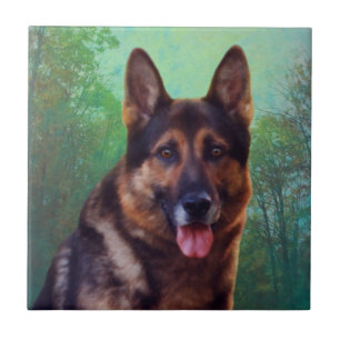Boss the German Shepherd Ceramic Tile