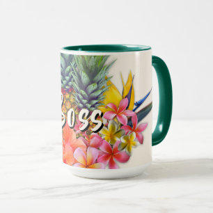 Boss Tropical Hibiscus Pineapple Gift Mug