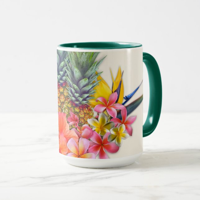 Boss Tropical Hibiscus Pineapple Gift Mug (Front Right)