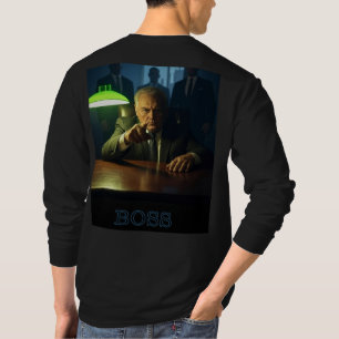 Boss w text men black long sleeve T-shirt back