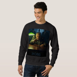 Boss w text men black sweatshirt