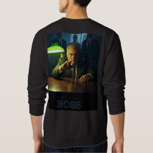 Boss w text men black sweatshirt back