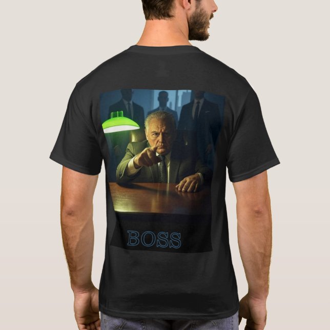 Boss w text men black T-shirt back (Back)