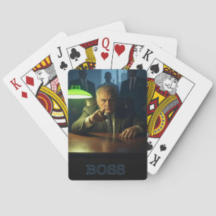 Boss w text Poker playing cards
