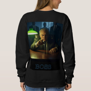 Boss w text women black sweatshirt back