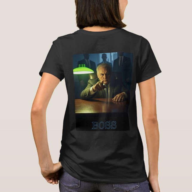 Boss w text women black T-shirt back (Back)