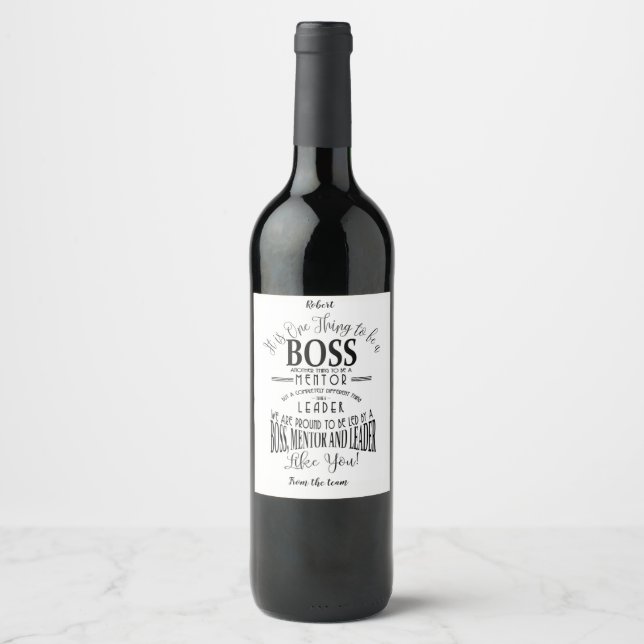 Boss Wine label (Front)