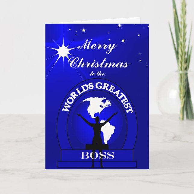 Boss Worlds Greatest Christmas Custom Verse Holiday Card (Front)