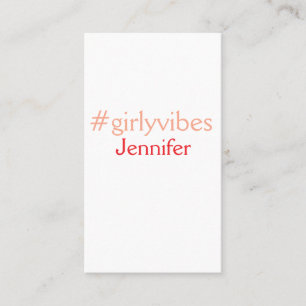 Bossbabe hashtag light pink add name girl boss business card