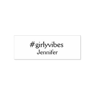 Bossbabe hashtag light pink add name girl boss self-inking stamp