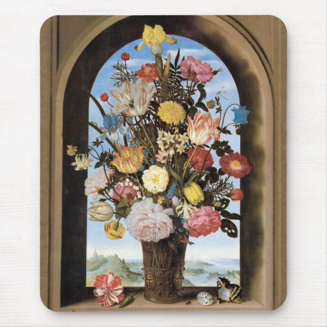 Bosschaert Bouquet in an Arched Window Mousepad (Front)