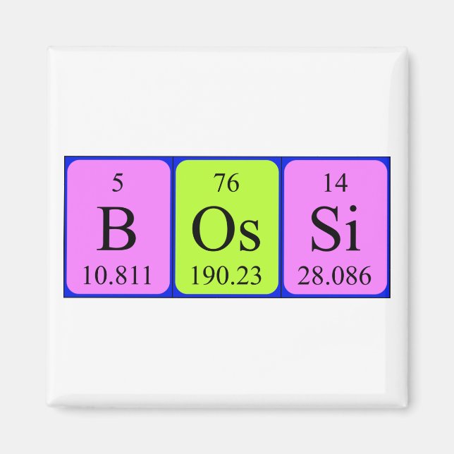 Bossi periodic table name magnet (Front)